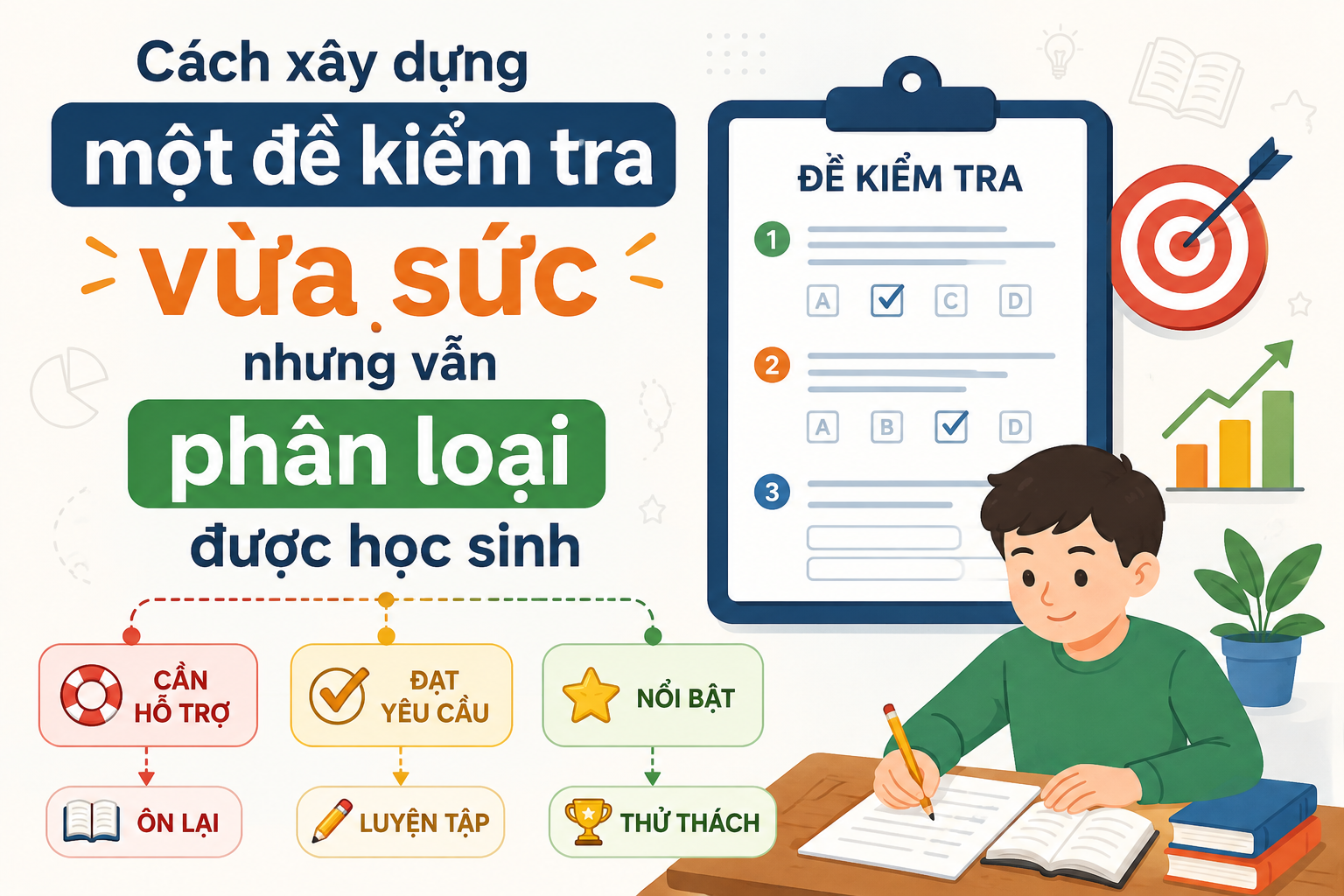 📝 Cách xây dựng một đề kiểm tra vừa sức nhưng vẫn phân loại được học sinh