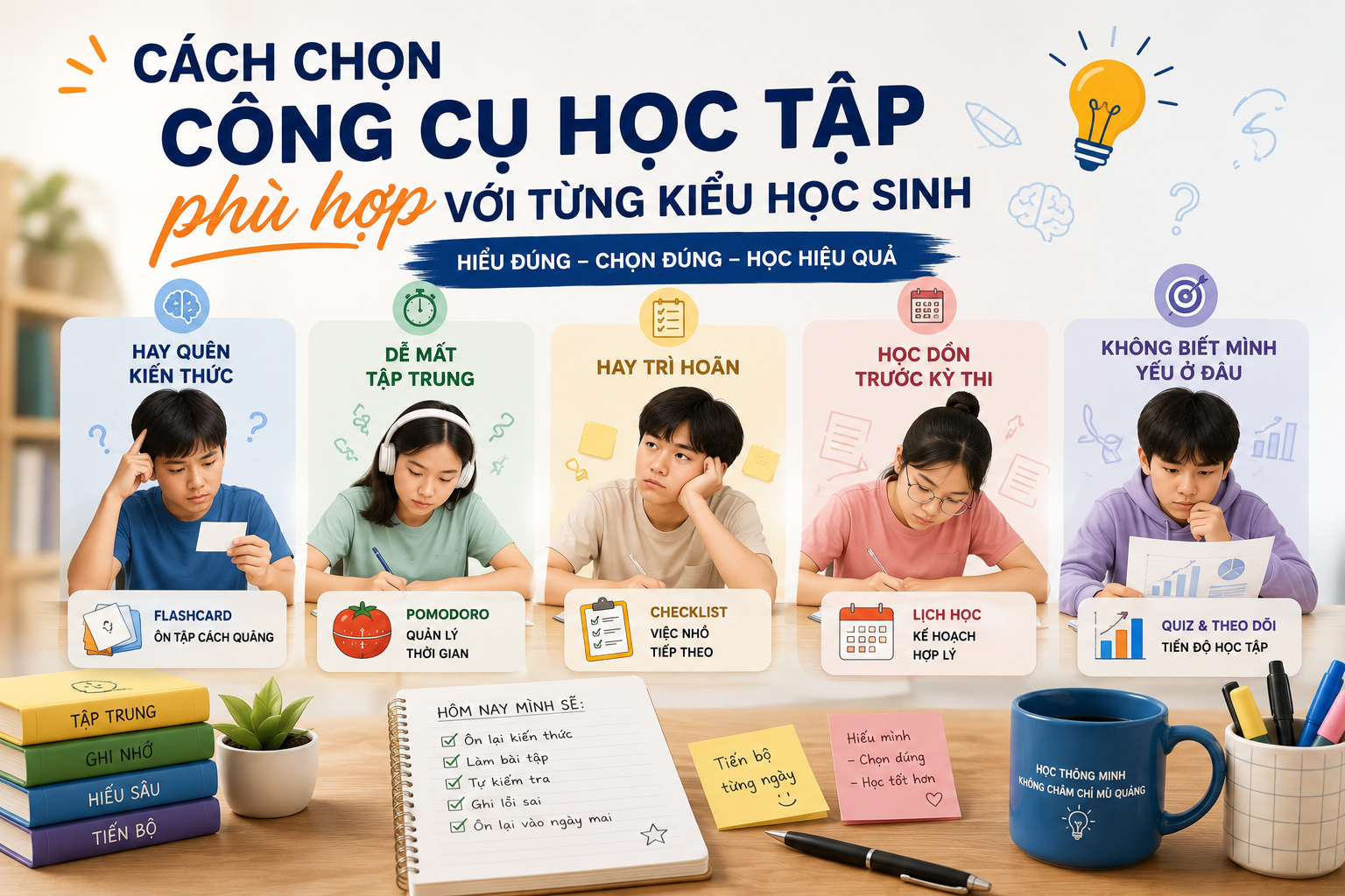 Cách chọn công cụ học tập phù hợp với từng kiểu học sinh