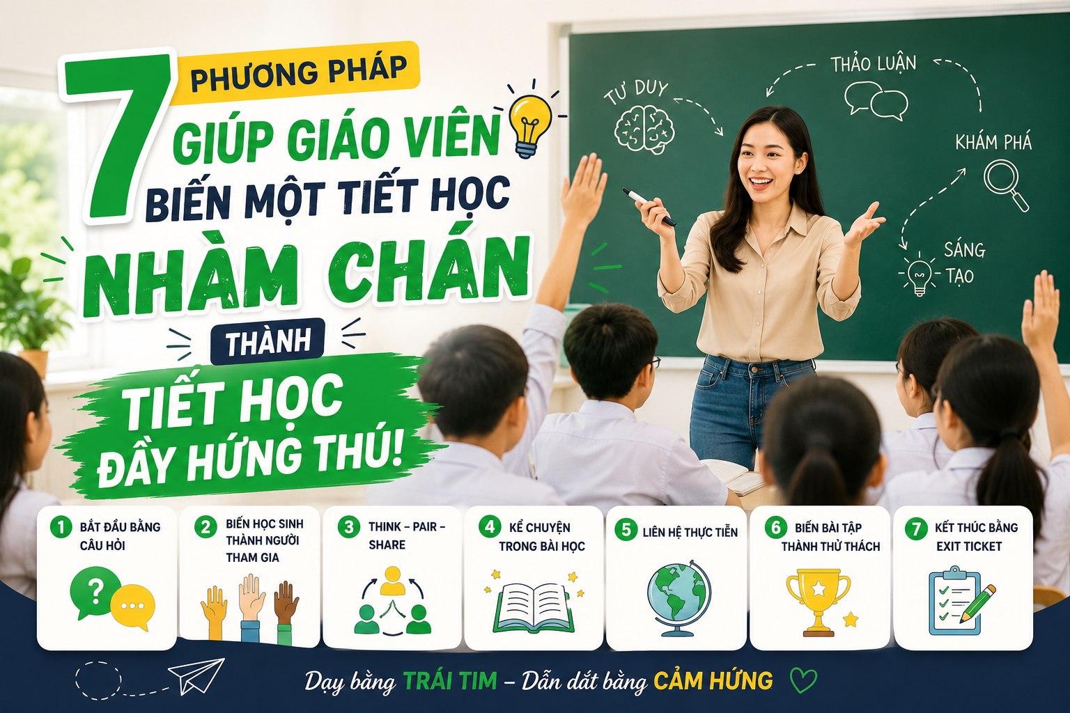 🎯 7 phương pháp giúp giáo viên biến một tiết học nhàm chán thành tiết học đầy hứng thú