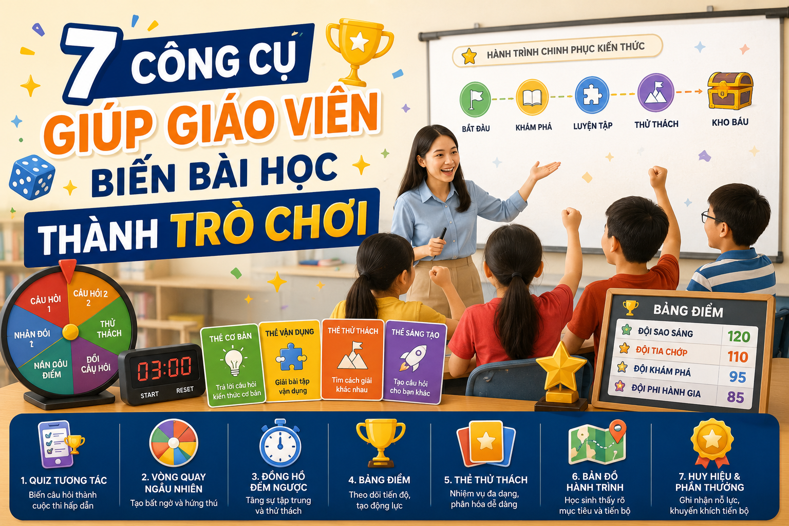 7 công cụ giúp giáo viên biến bài học thành trò chơi