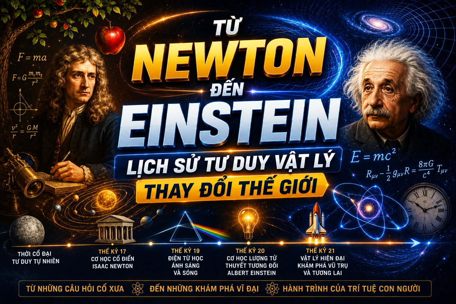 Từ Newton Đến Einstein: Hành Trình 3 Thế Kỷ Tư Duy Vật Lý