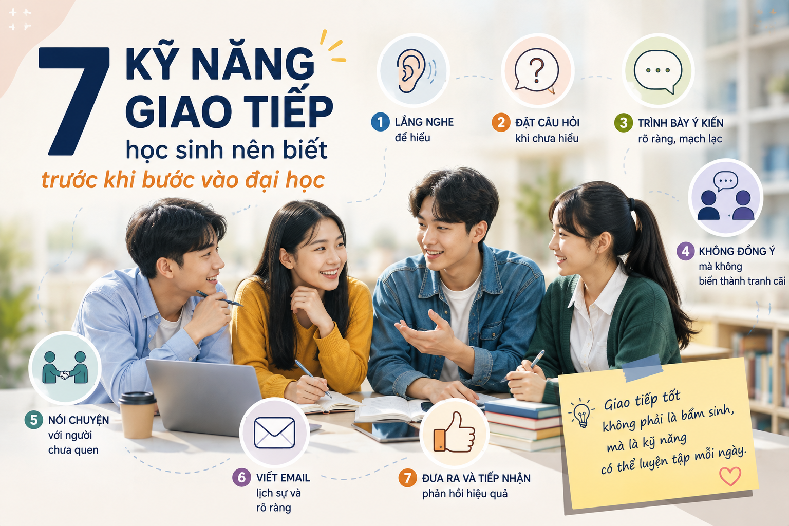 7 kỹ năng giao tiếp học sinh nên biết trước khi bước vào đại học