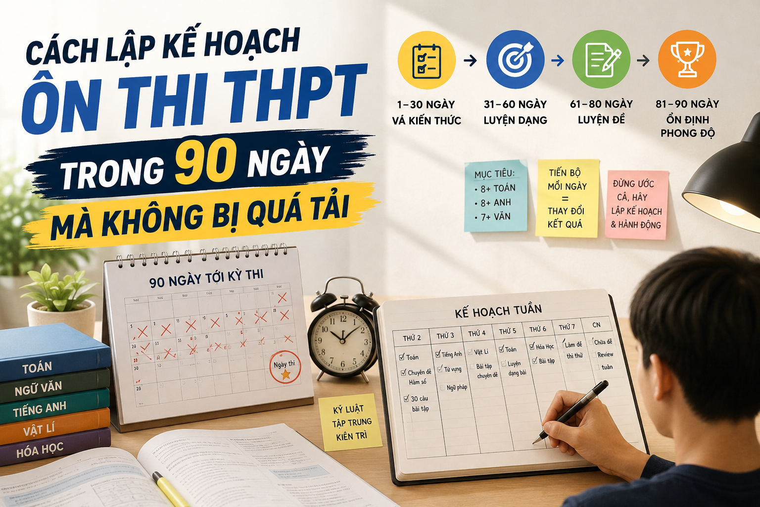 Cách lập kế hoạch ôn thi THPT trong 90 ngày mà không bị quá tải