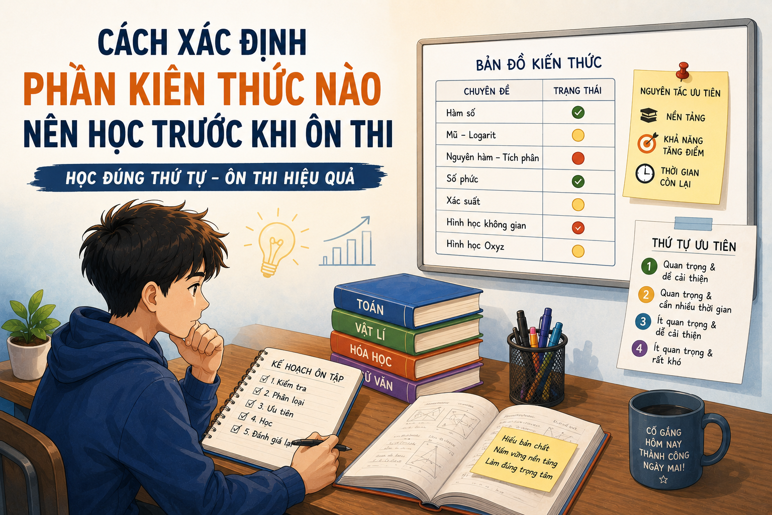 Cách xác định phần kiến thức nào nên học trước khi ôn thi?