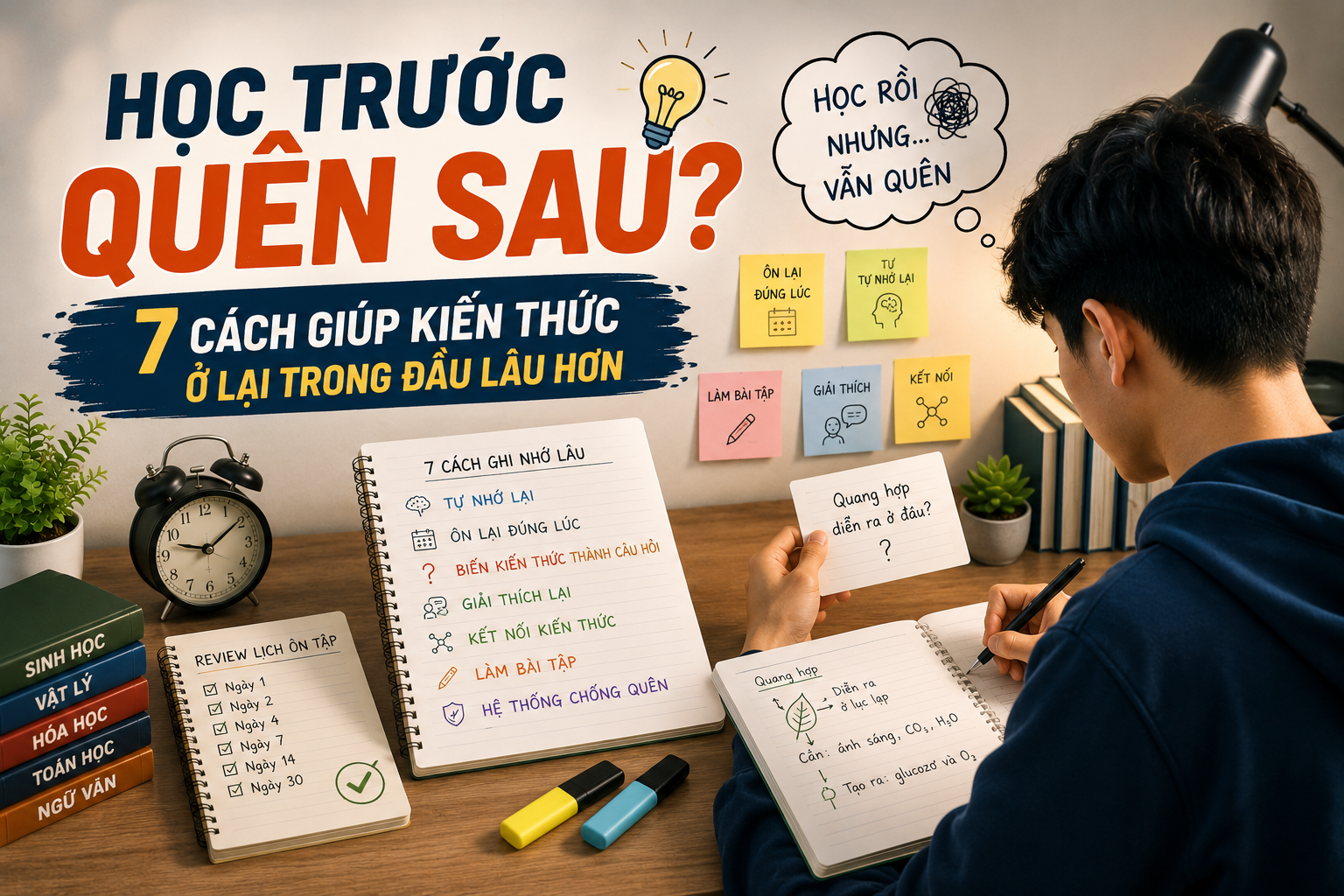 Học trước quên sau: 7 cách giúp kiến thức ở lại trong đầu lâu hơn